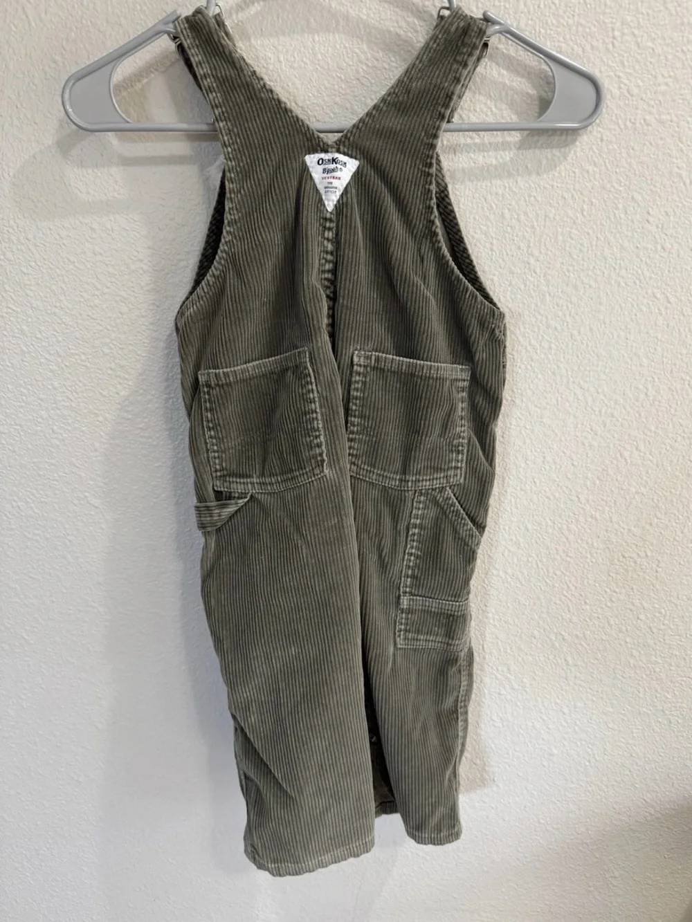Vintage AUTHENTIC OSHKOSH  B'gosh Kids Overalls, Green Corduroy 3T
